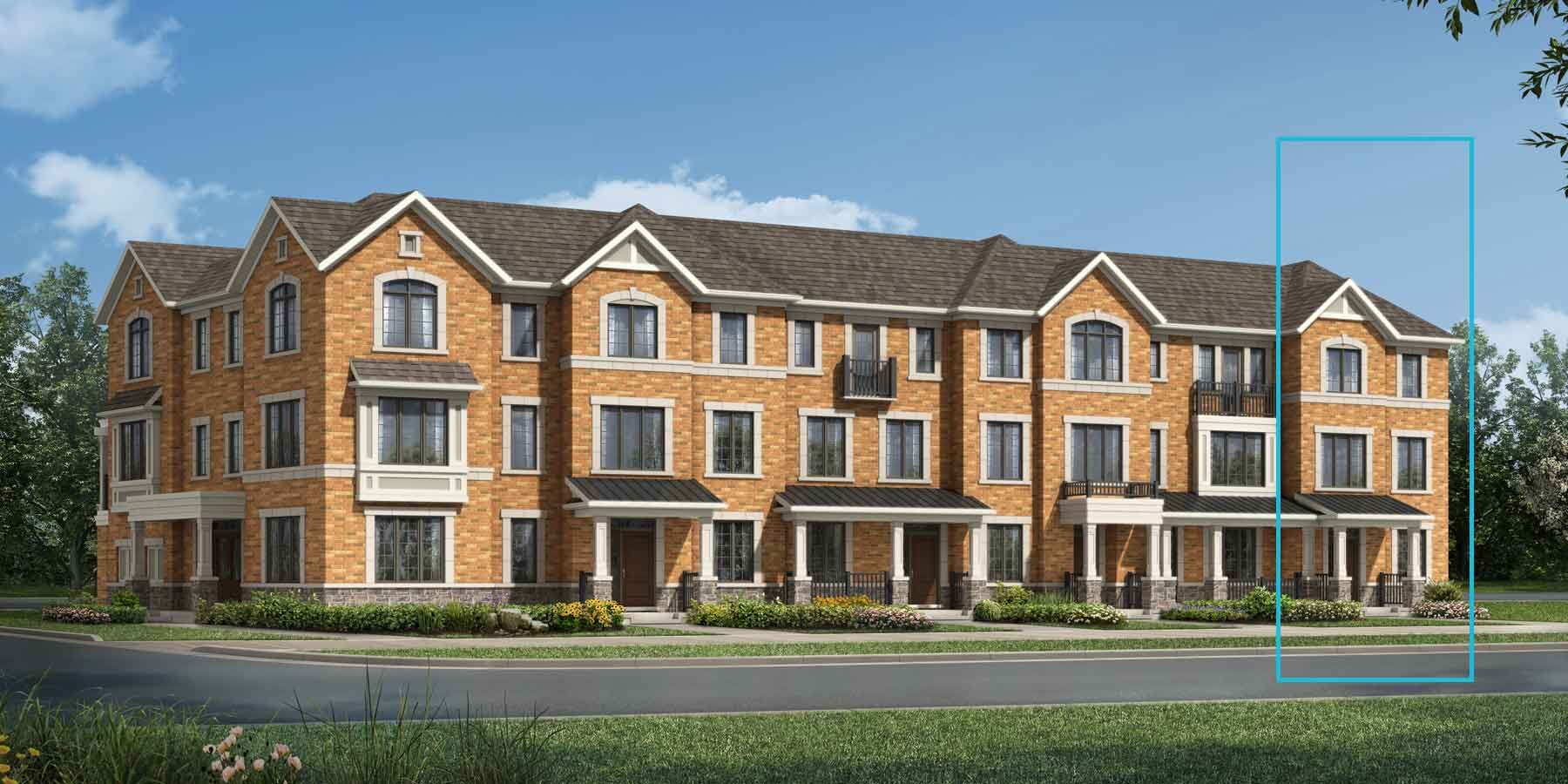 TownHomes with door, window, exterior brick