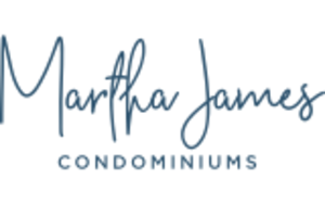 Martha James Condominiums Logo: Text in cursive.