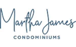 Martha James Condominiums Logo: Text in cursive.