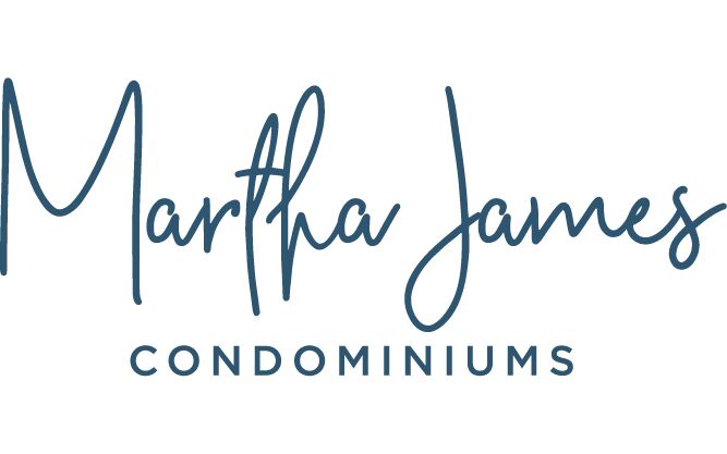 Martha James Condominiums Logo: Text in cursive.