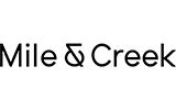 Mile and Creek logo all in black font, with the words stacked above each other.
