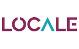 Purple Locale Community logo with the A in a turquoise colour.