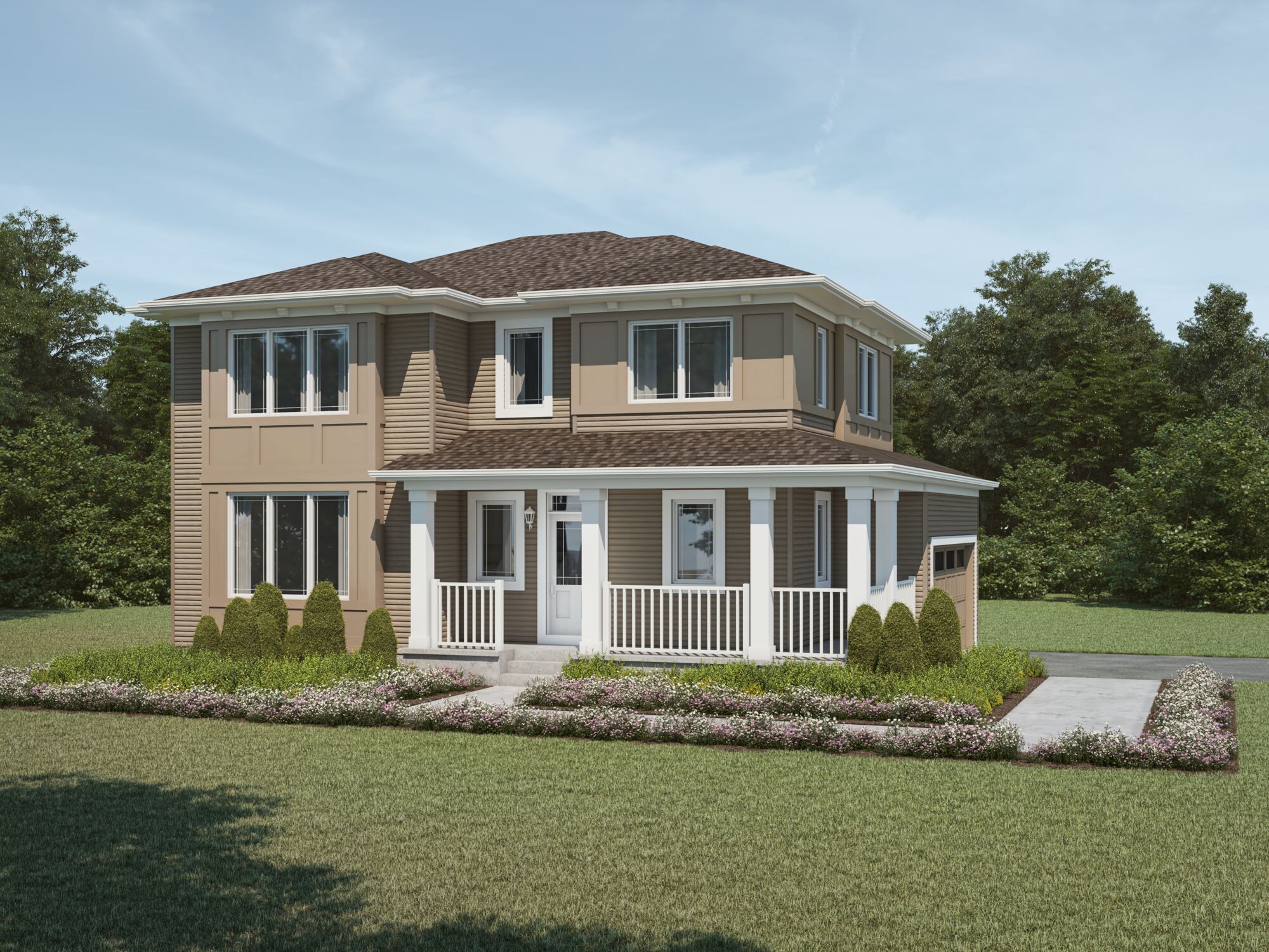 Rendering of the Prairie elevation for the Monarch Model