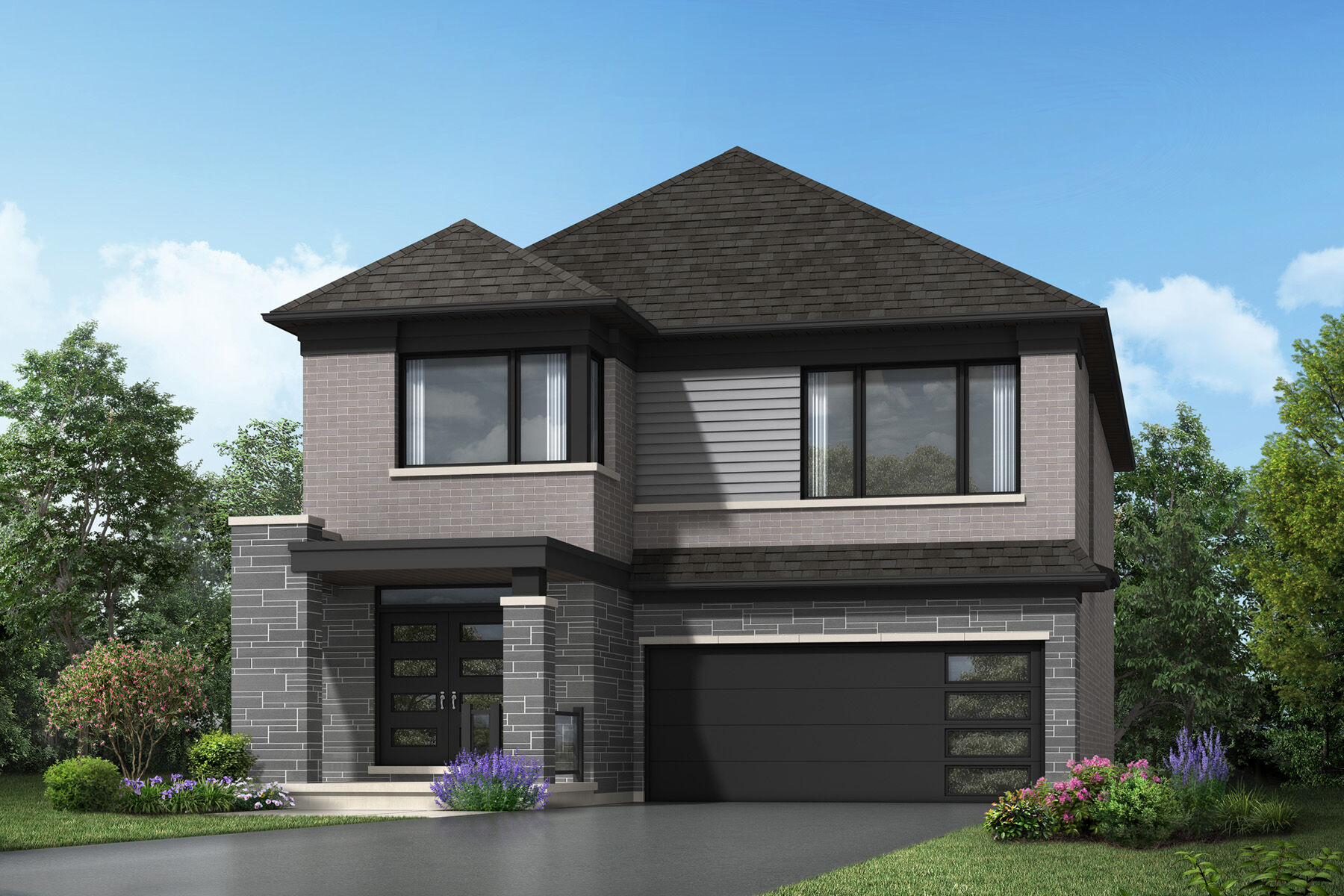  Elevation Front with garage and window