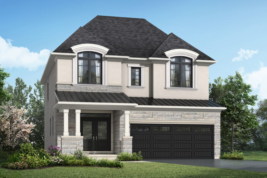  Elevation Front with window, garage and door