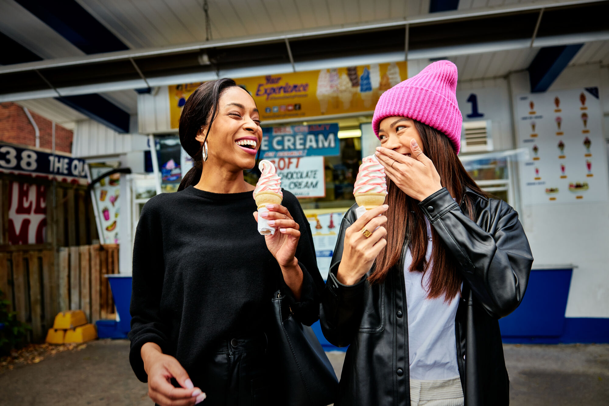 Two Ladies Eating Ice Cream