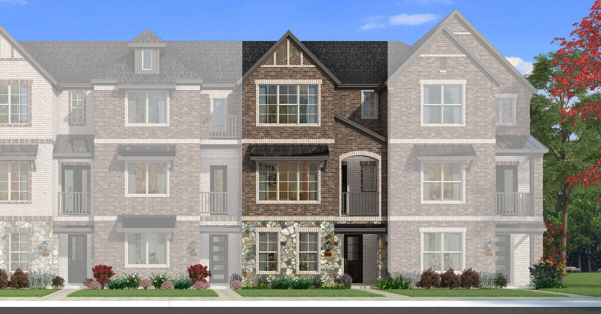 Town Homes with window, door, exterior stone and exterior brick