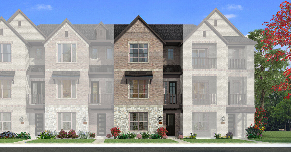  Town Homes with window, door, exterior brick and exterior stone