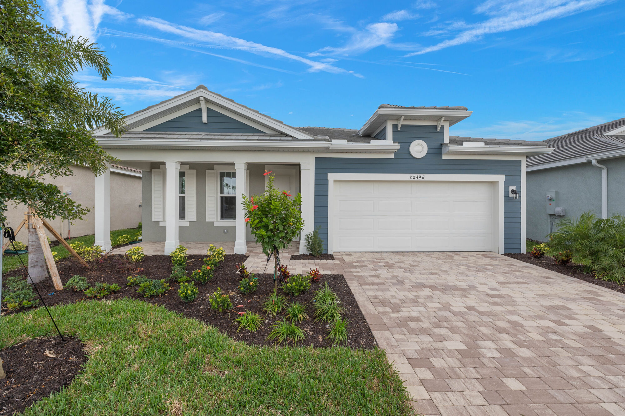 Single Story home, 3 bedrooms, 2 bathrooms, 2-car garage, study, open concept kitchen, dining and Great Room. Hideaway sliders open up onto the Lanai from the Great Room. Walk-in closet, linen closet in Owner's ensuite. Luxury Vinyl Plank flooring, 
