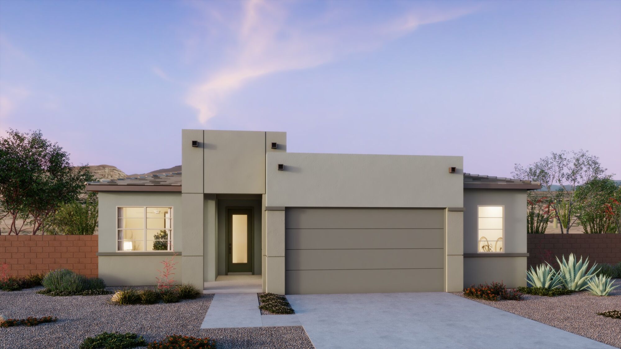  Elevation Front with garage, window and door