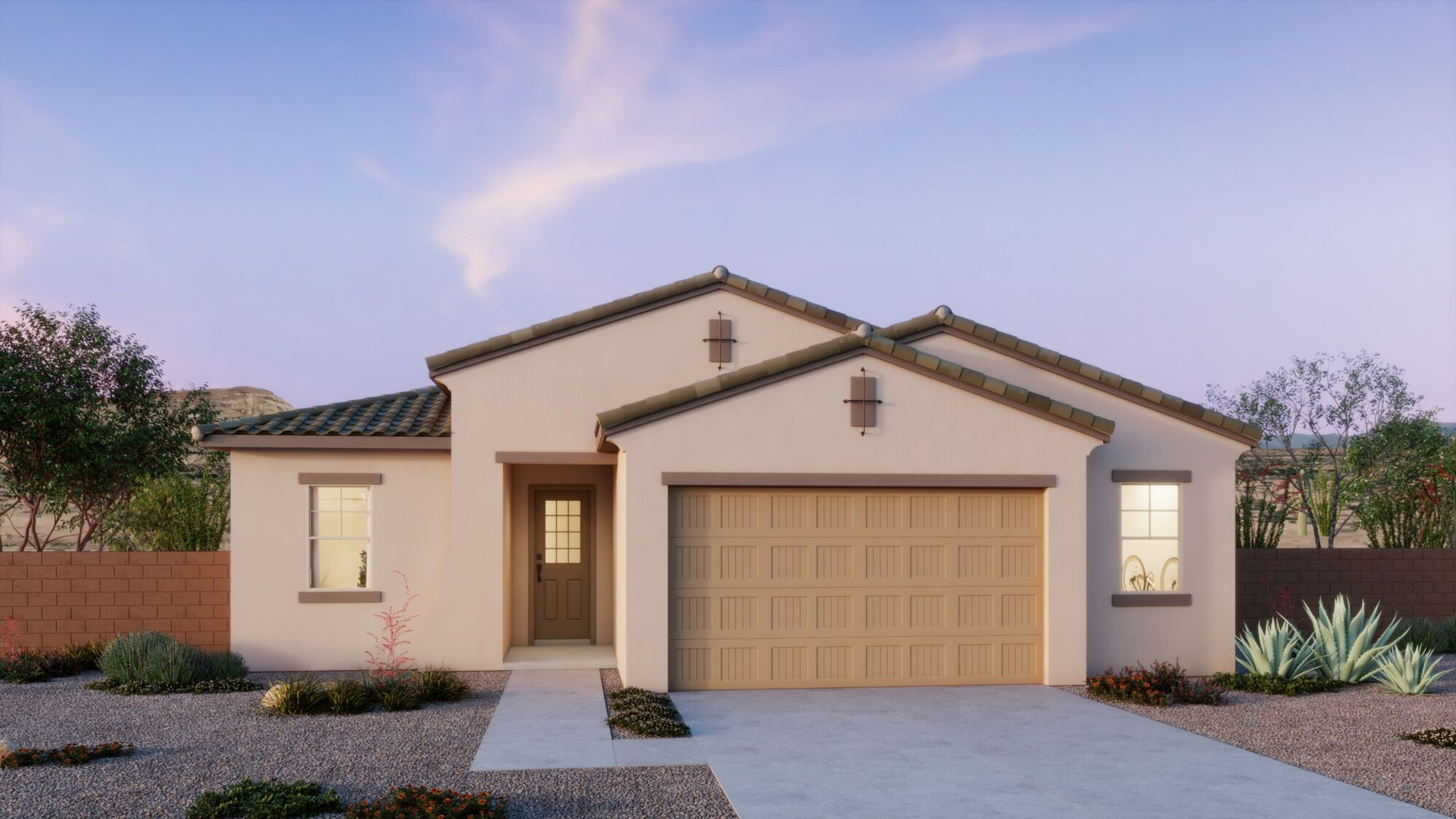  Elevation Front with window, garage and door