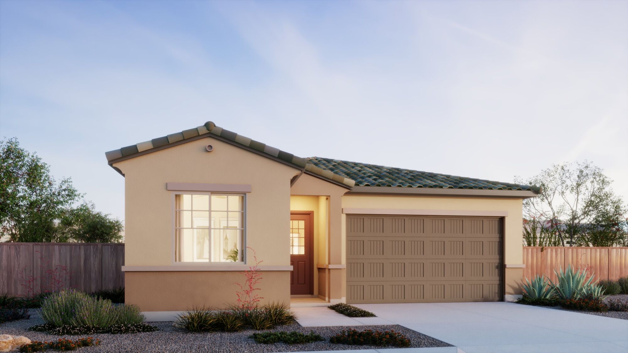  Elevation Front with window, garage and door