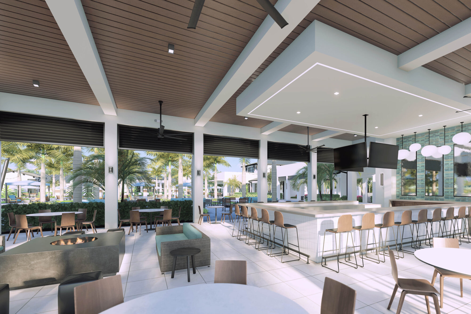 Rendering of outdoor covered cafe area