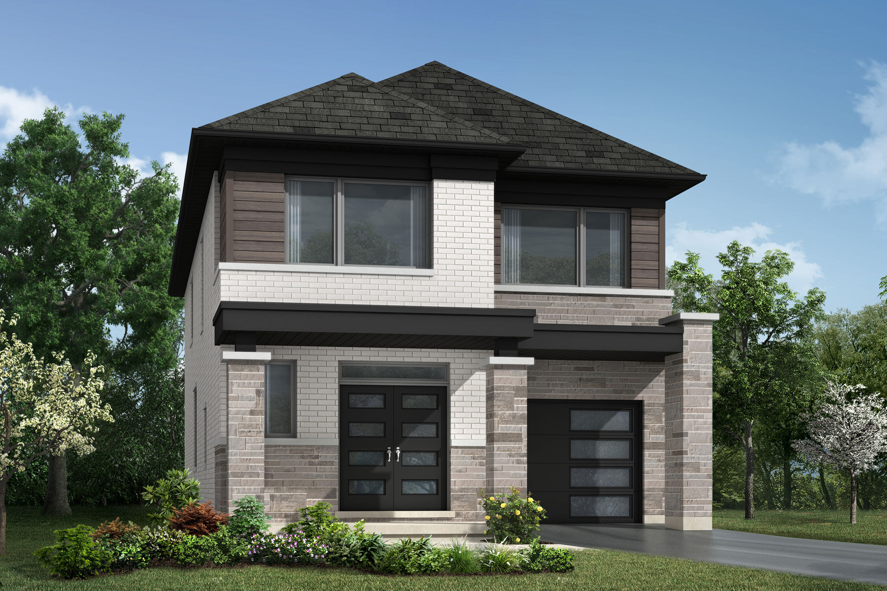  Elevation Front with window and garage