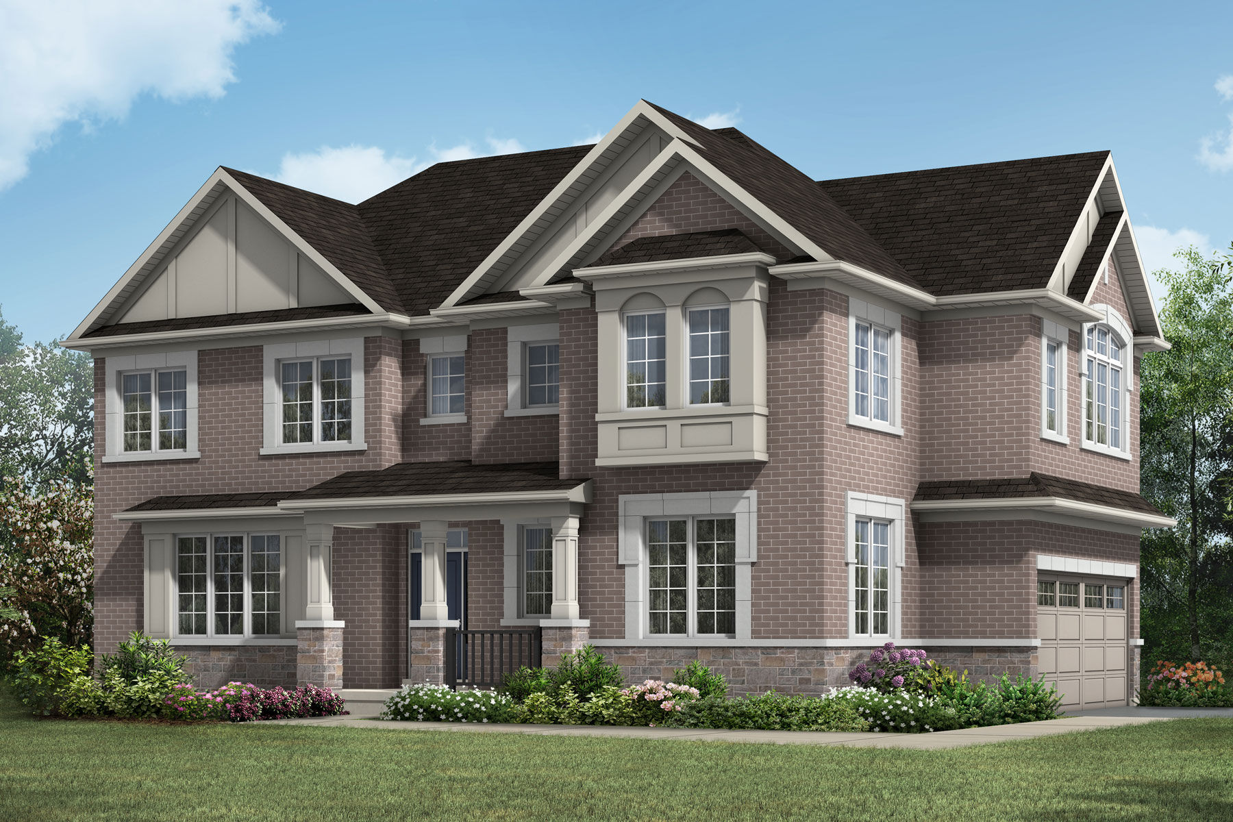  Town Homes with garage, window and exterior brick