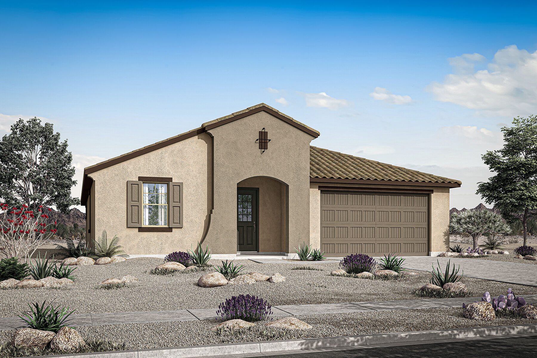  Elevation Front with window, garage and door