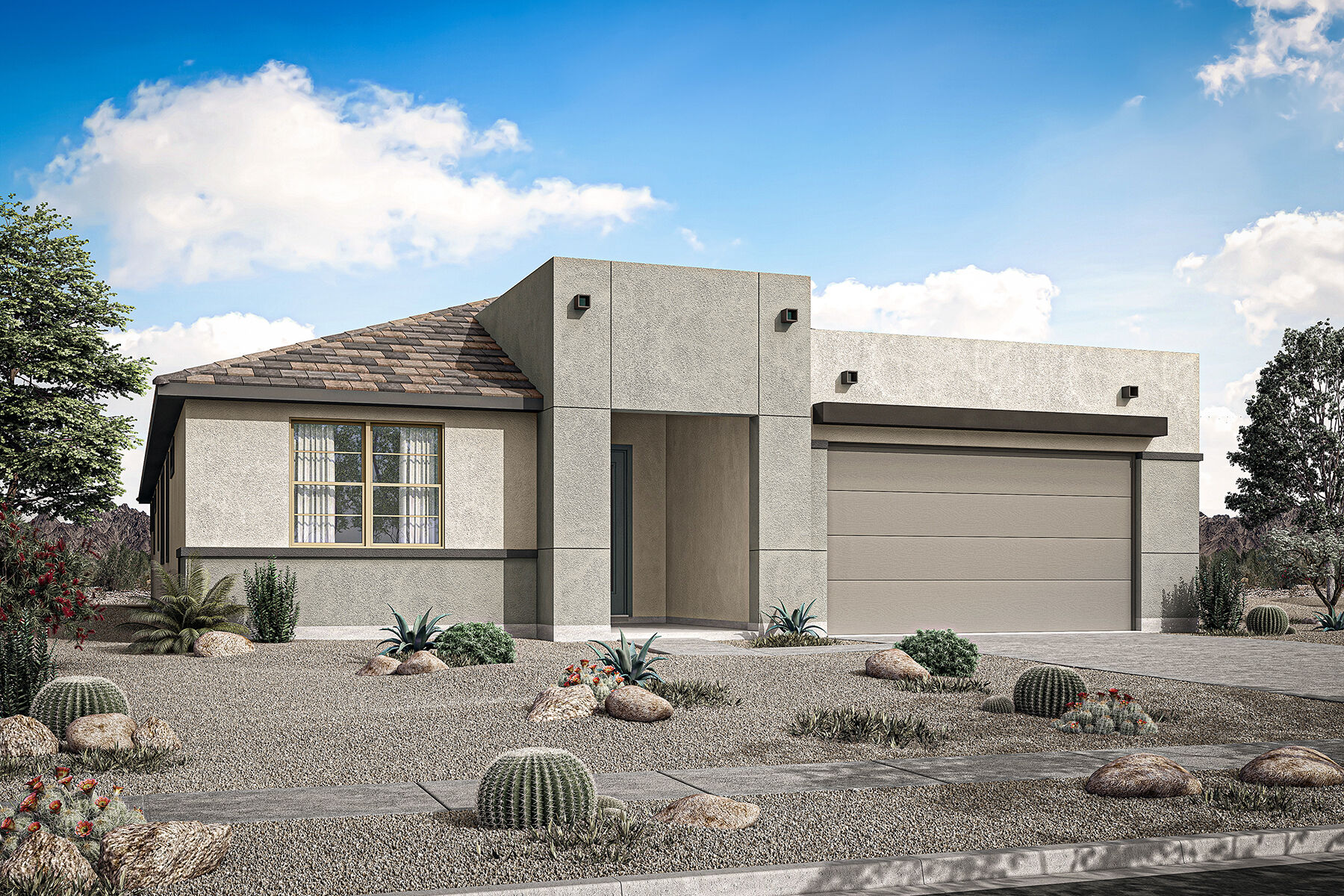 Elevation Front with window and garage