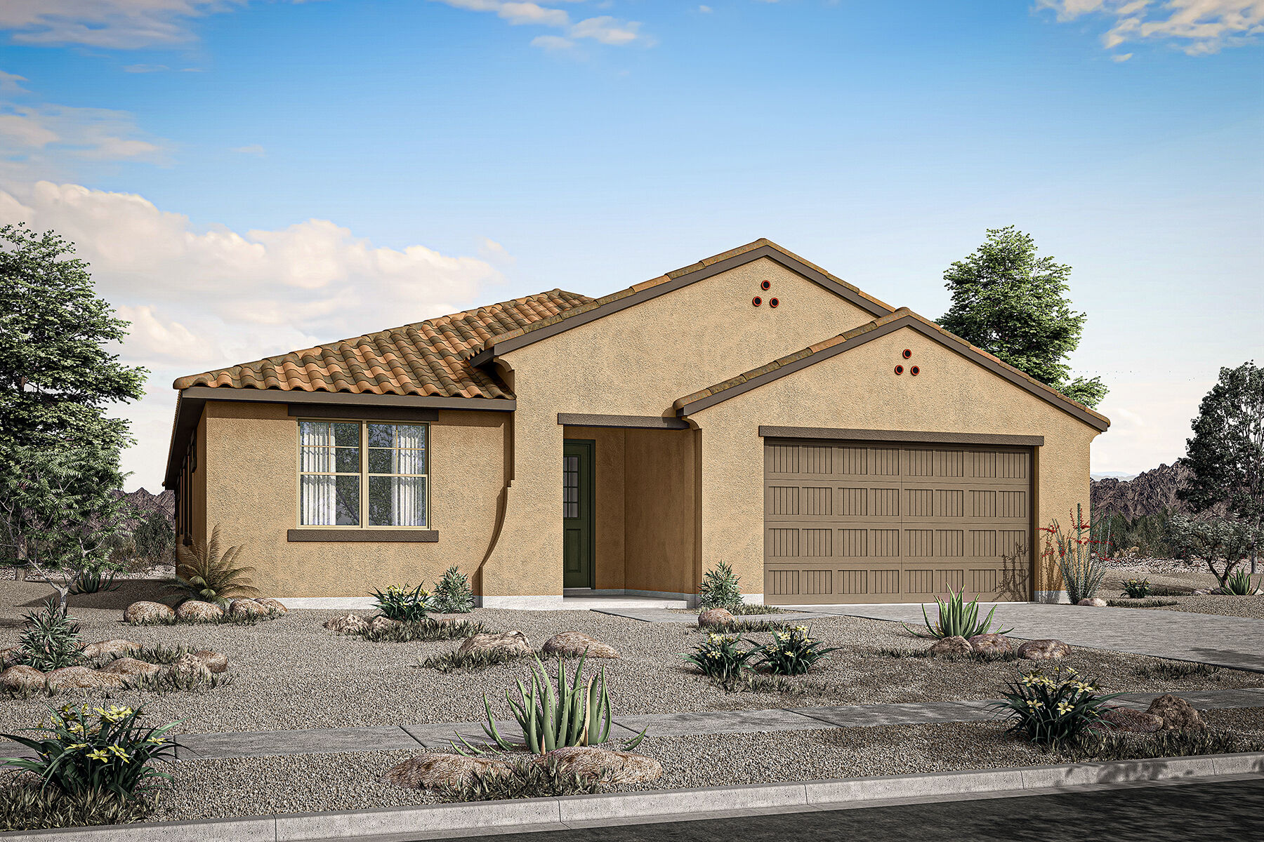  Elevation Front with garage, window and door