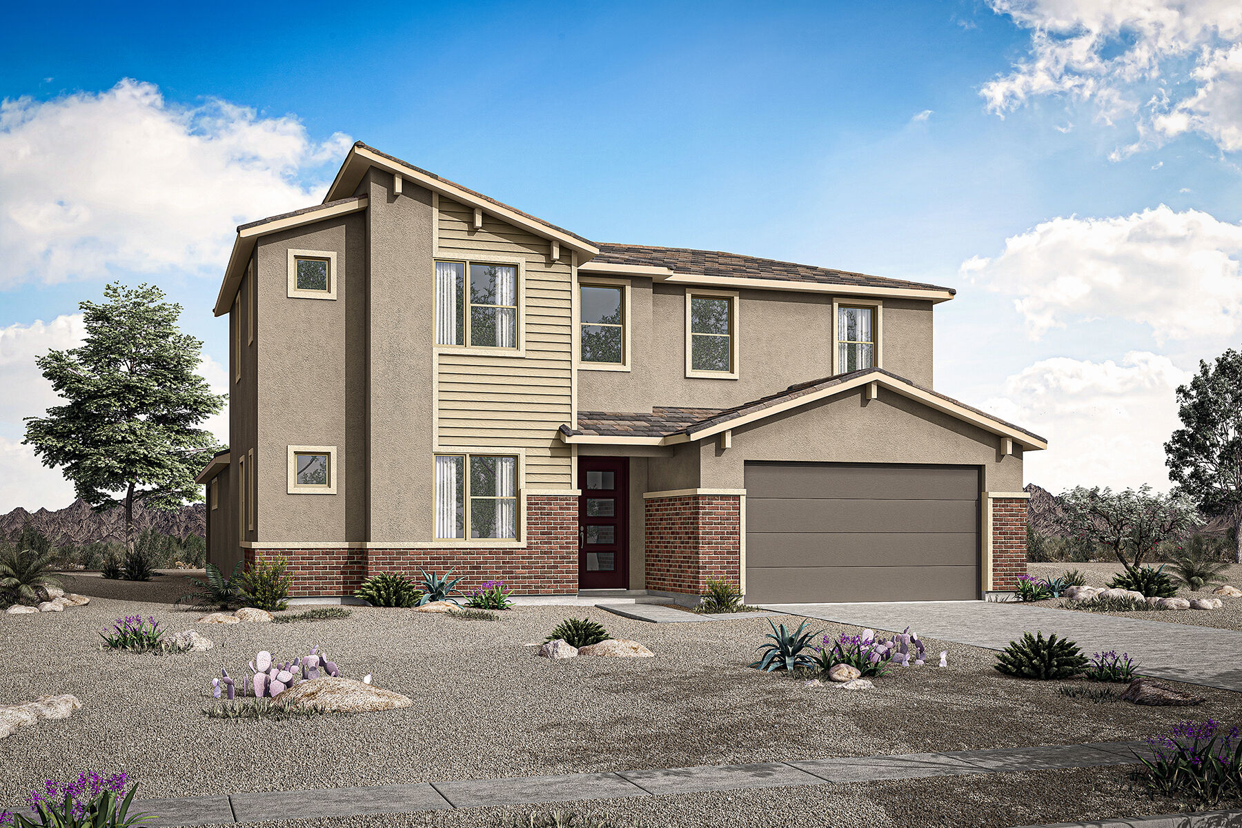  Elevation Front with garage, window and door