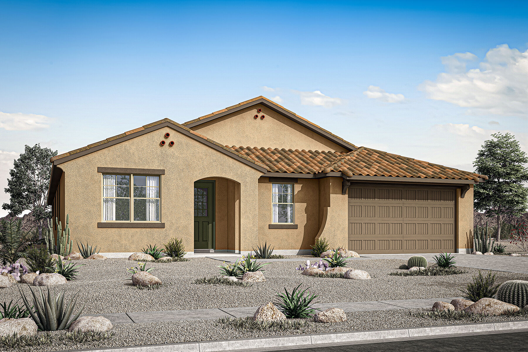  Elevation Front with garage, window and door