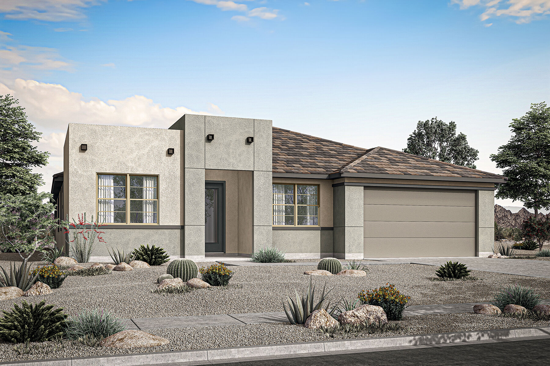 desert modern exterior rendering