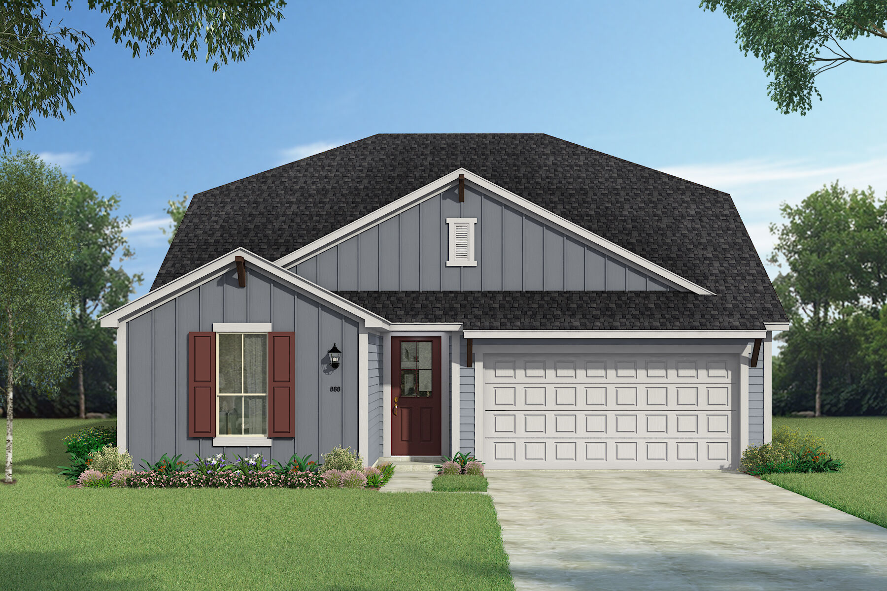 The Jasmine - Farmhouse Elevation