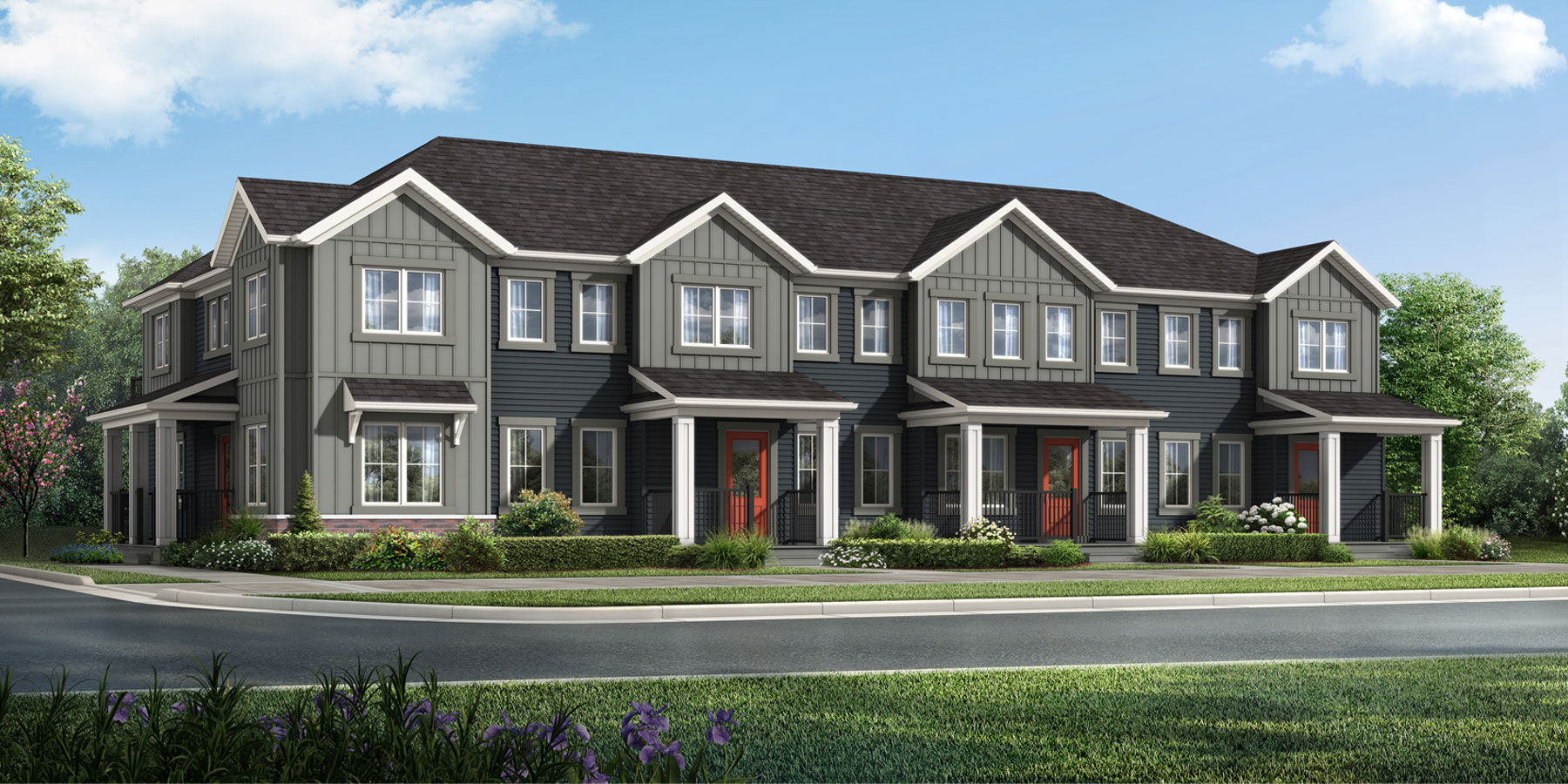 Exterior rendering shot of the Hampton End Townhome