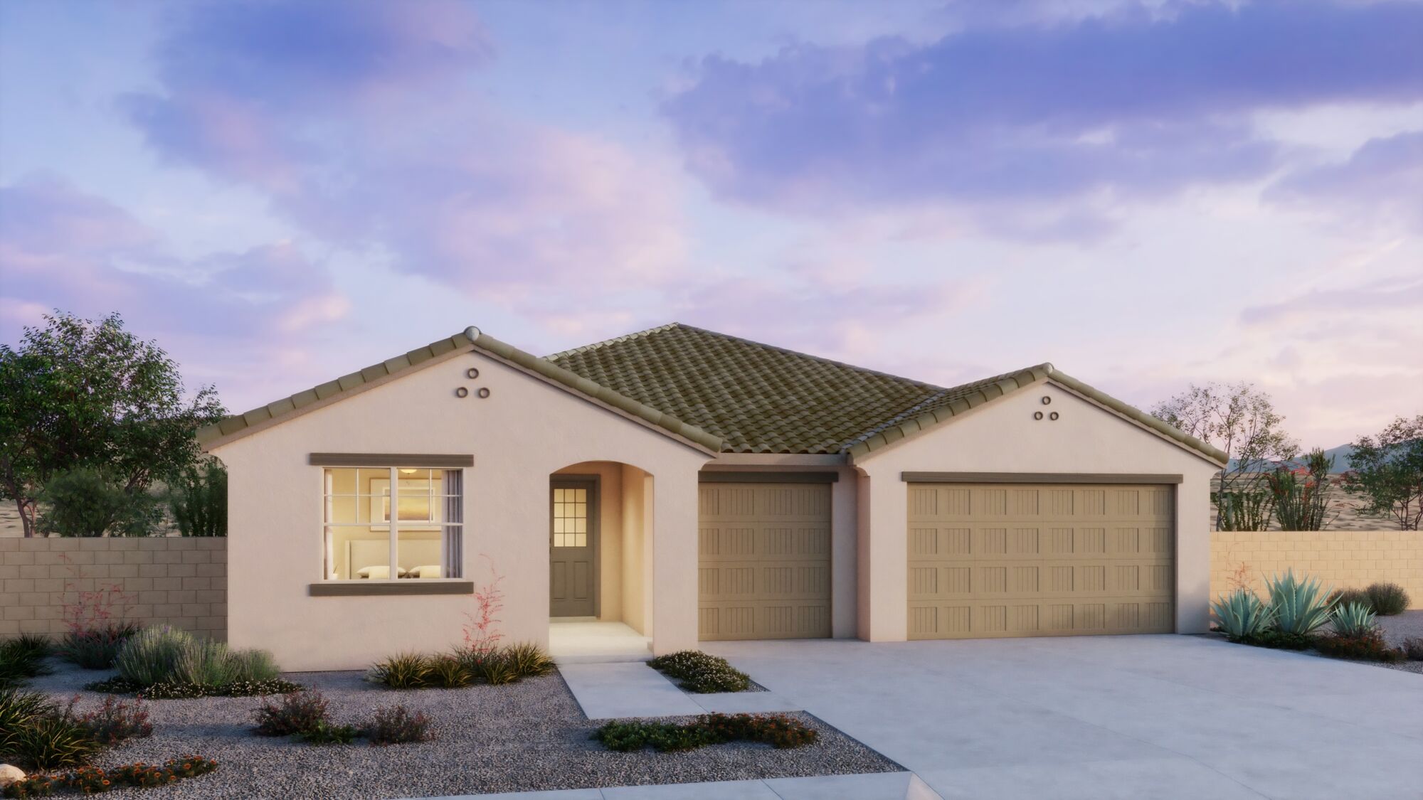  Elevation Front with garage, window and door