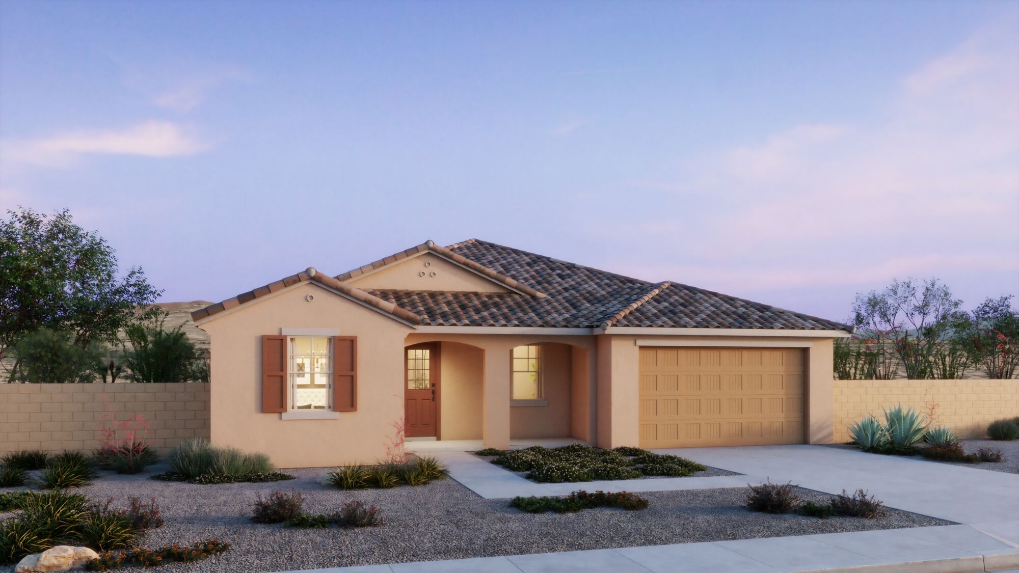  Elevation Front with garage, window and door