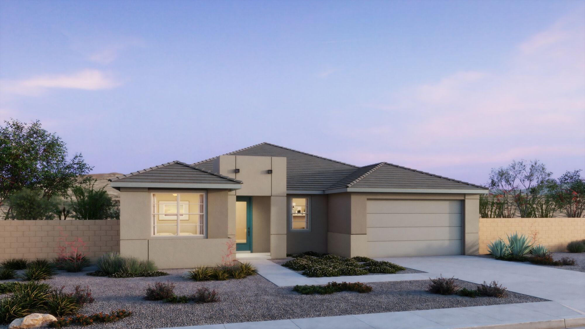  Elevation Front with garage, window and door