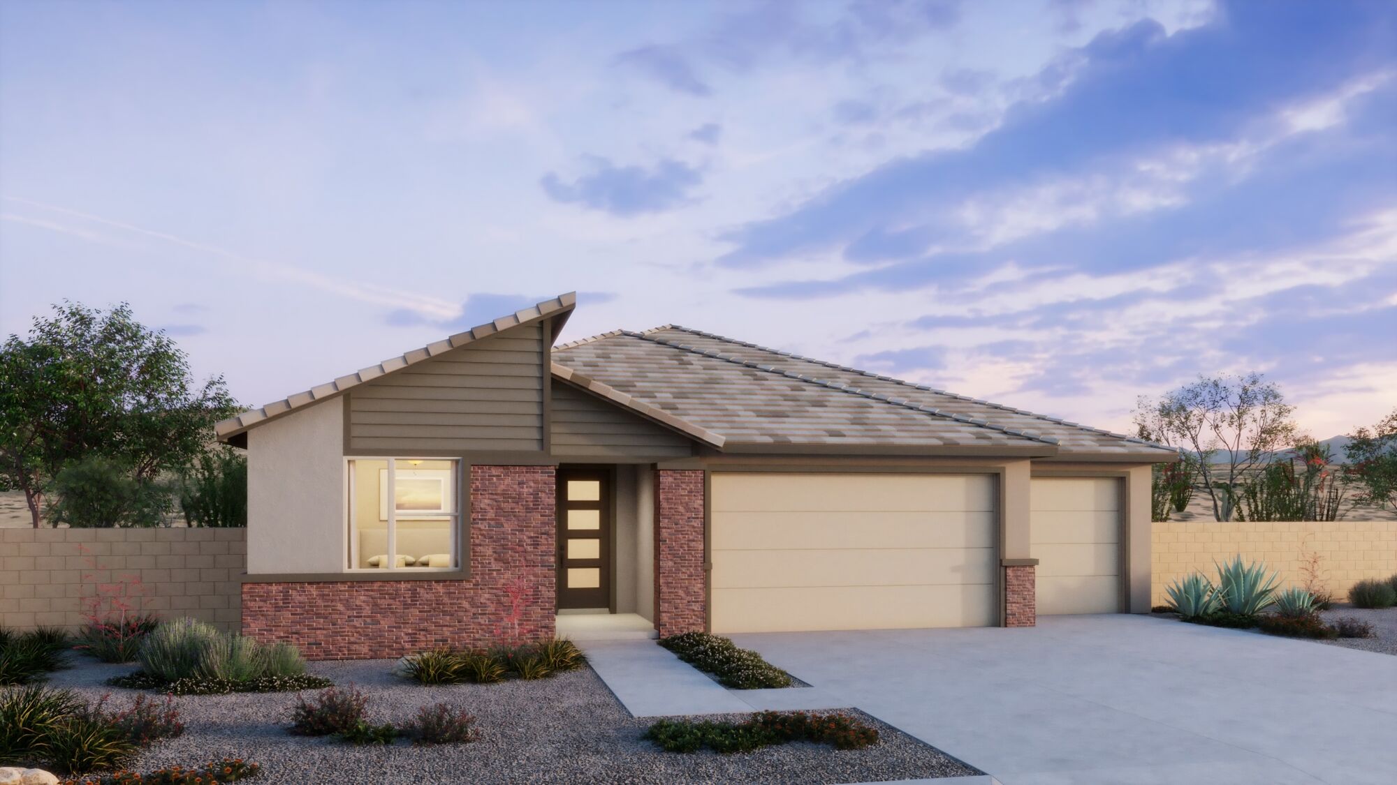  Elevation Front with garage, window and door