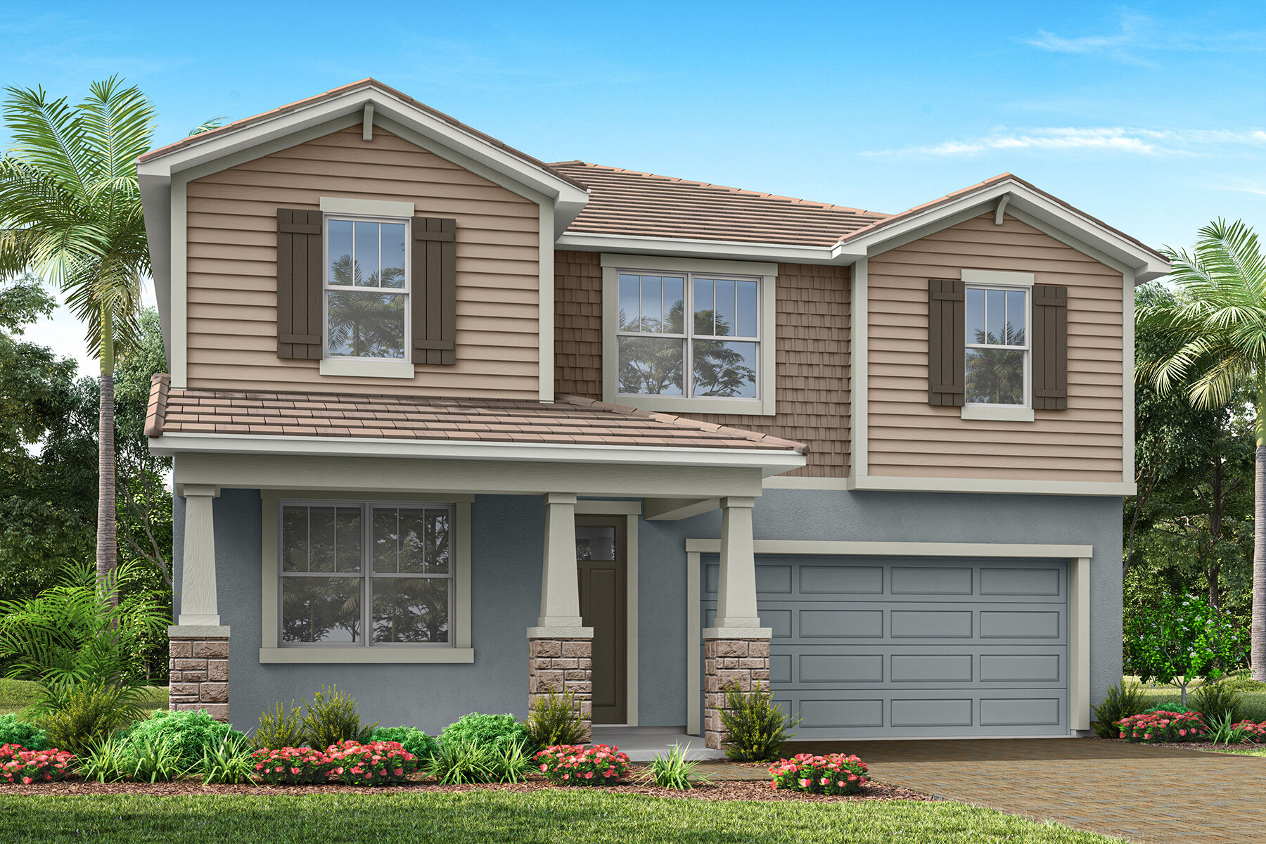 exterior rendering of 2-story home
