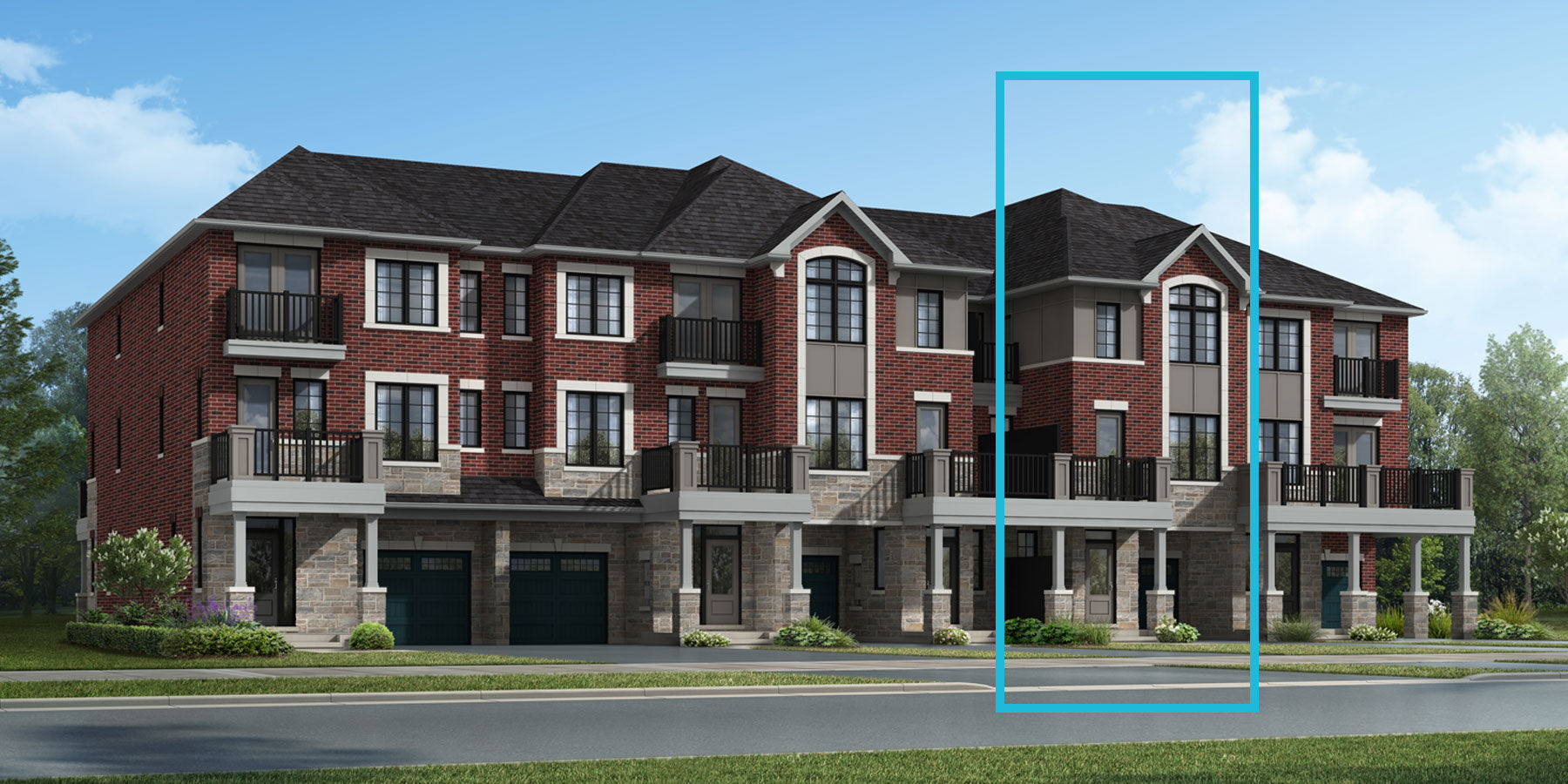  Town Homes with garage and window