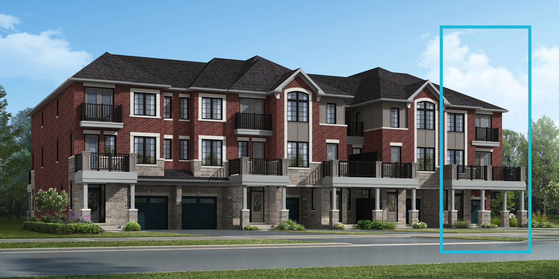  Town Homes with garage and window