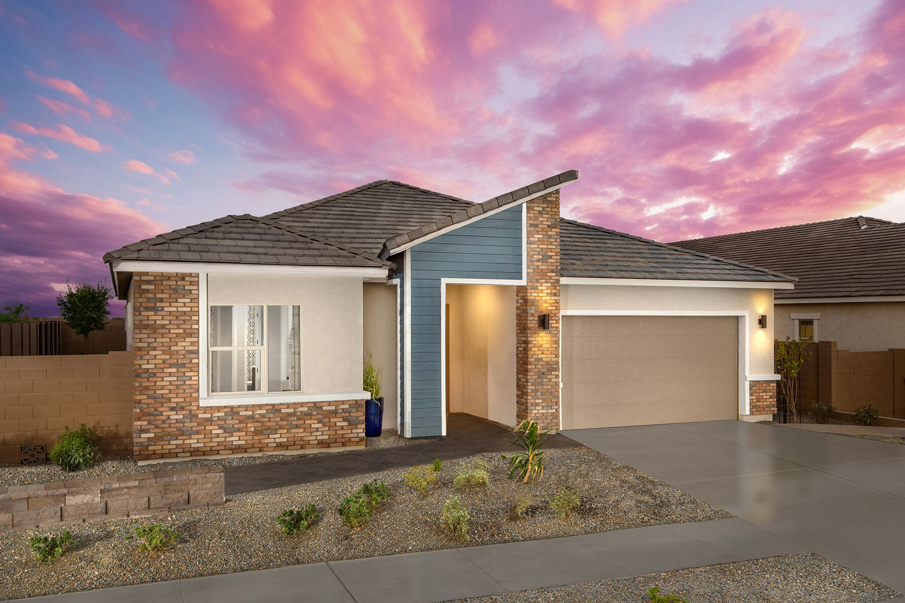 Elevation Front with garage and window