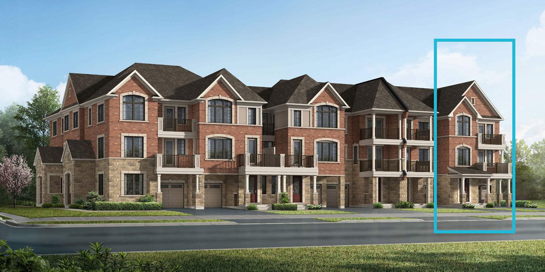 exterior rendering, english manor, springwater ph 3, village home