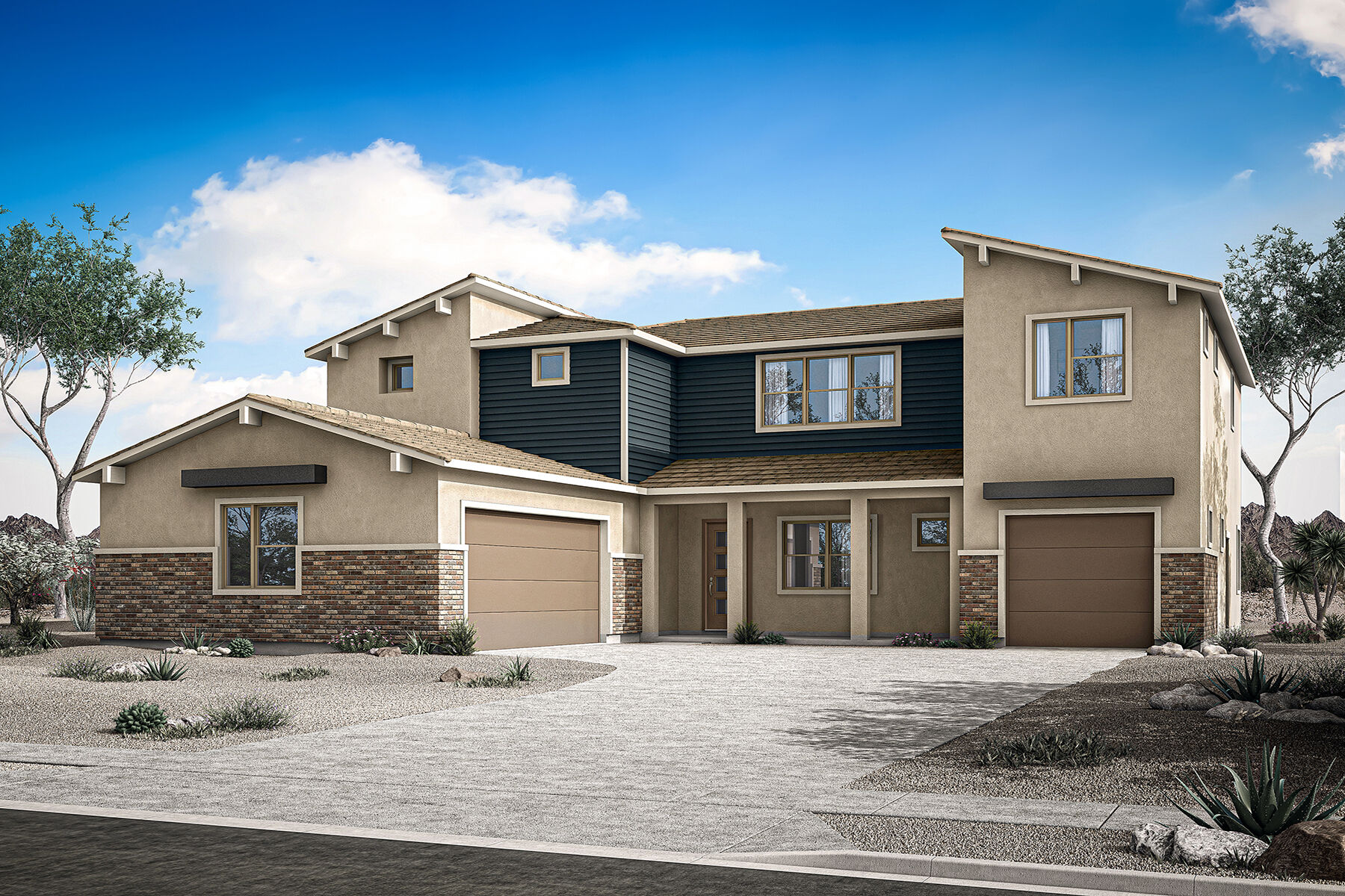 exterior western contemporary rendering