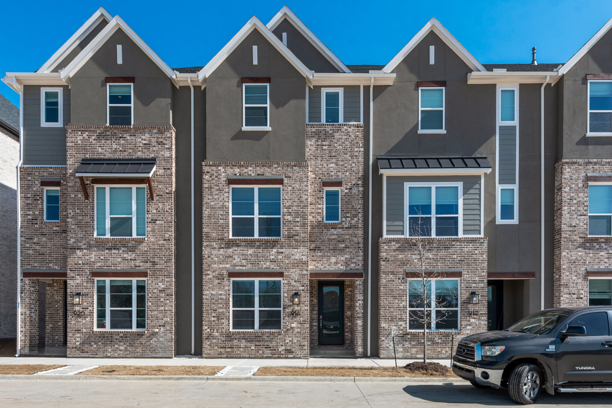 Town Homes with window and exterior brick